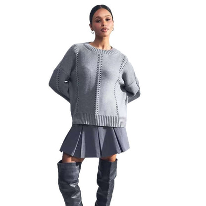 Loose Round Neck Idle Style Sweater