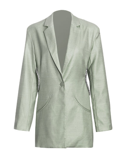 Women's European And American-style Large V-neck Backless Solid Color Small Suit