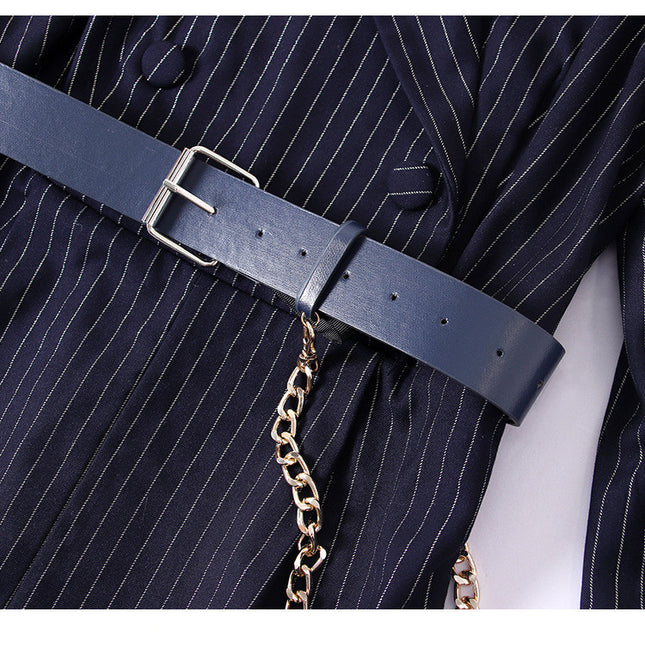 Slim Wide Leg Slim Striped Jumpsuit Shorts