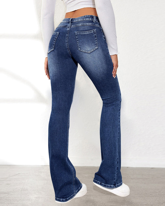 Women's Stretch Pants Denim Retro Washed