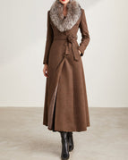 Brown Fur Collar