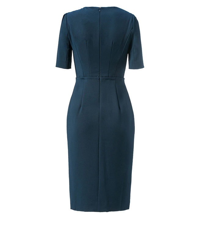 Formal Temperament Elegant And Intellectual Mid-sleeve Red Dress