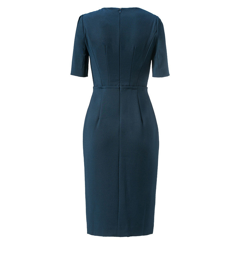 Formal Temperament Elegant And Intellectual Mid-sleeve Red Dress