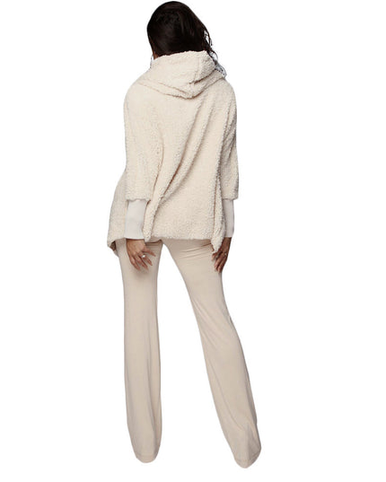 Adogirl Women Fleece Plush Casual Two Piece Set Long Sleeve Hooded Cardigan Coat Autumn Winter Outwear  Shorts Fashion Outfits