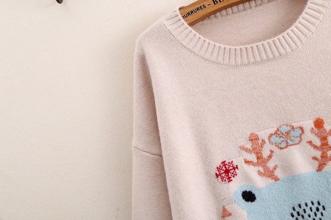 Christmas Loose round neck pullover knit bottoming shirt