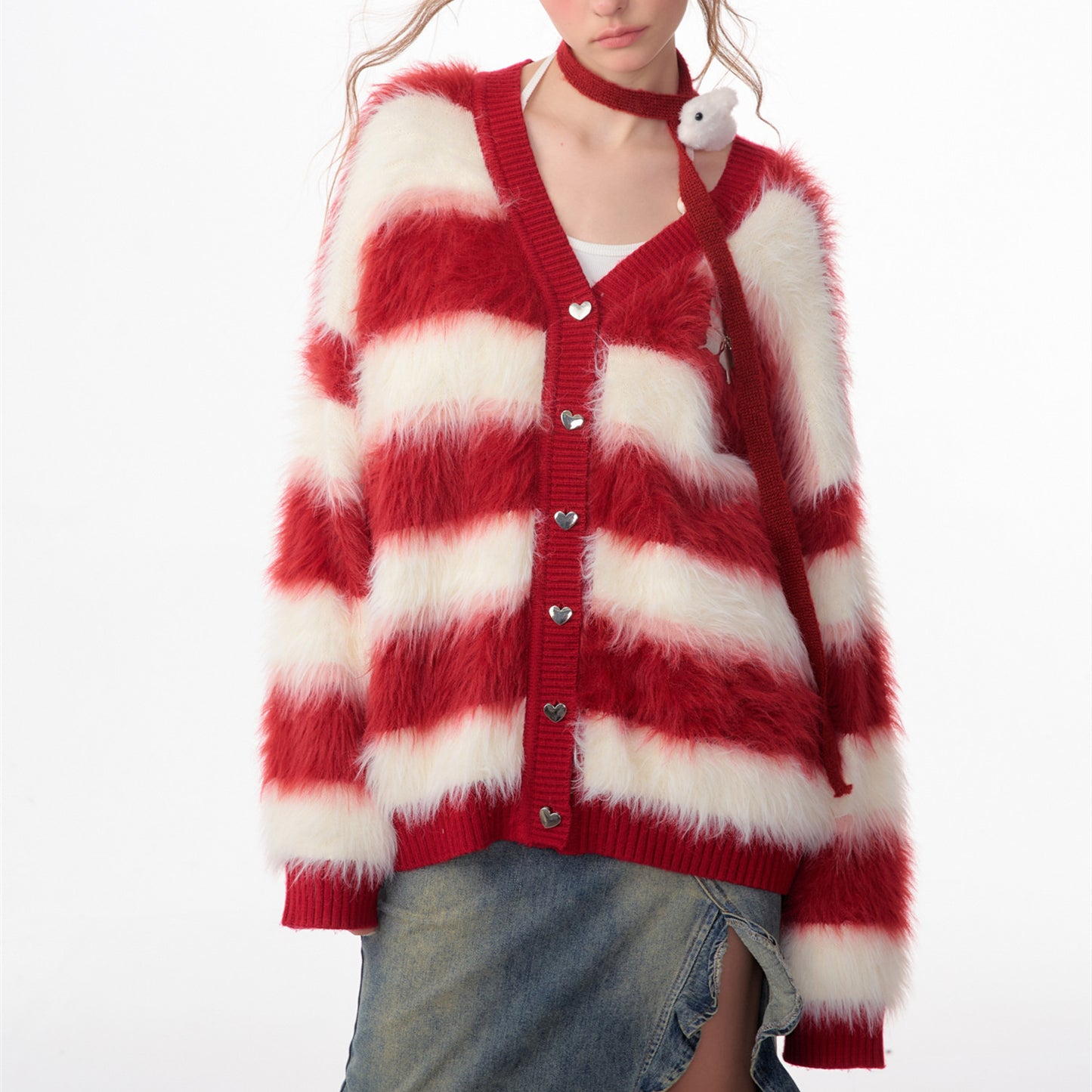 Red Dress With Christmas Stripes
