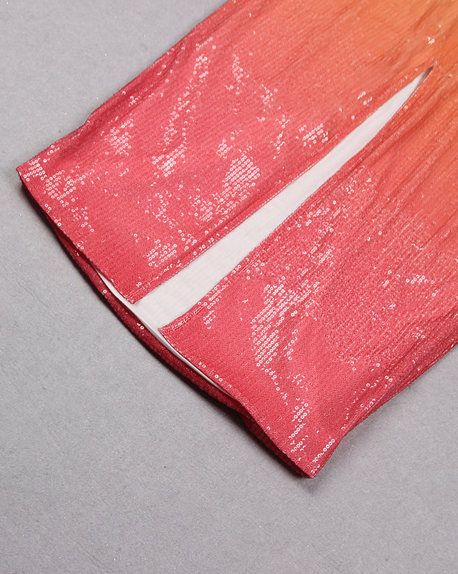 European And American Women's Clothing Fashion Sexy Figure Tube Top High Waist Gradient Color Dress Women