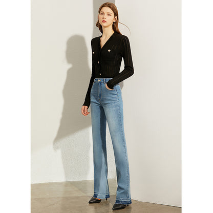 Trendy all-match flared jeans