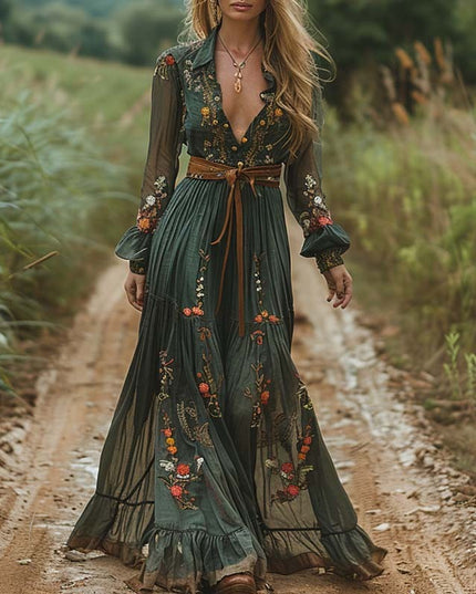 Fashion Fall Maxi Dress For Women Bohemian
