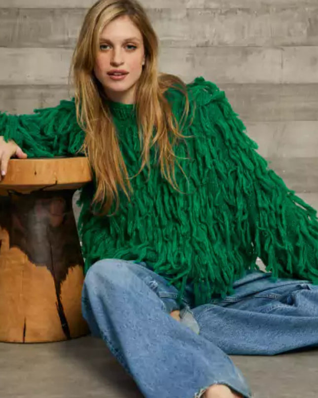 Loose-fitting Tassel Fashion Casual Top Sweater