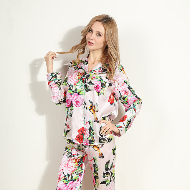 Silk Print Suit Plus Size European And American Homewear