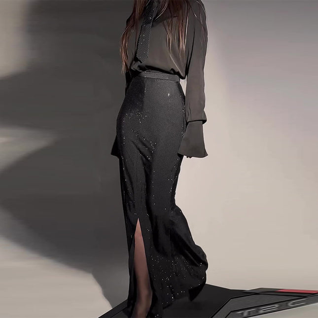 Diamond Split Wrap Hip Skirt Set