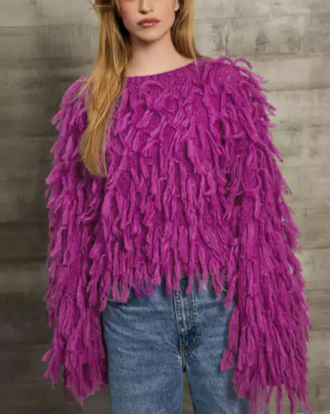 Loose-fitting Tassel Fashion Casual Top Sweater