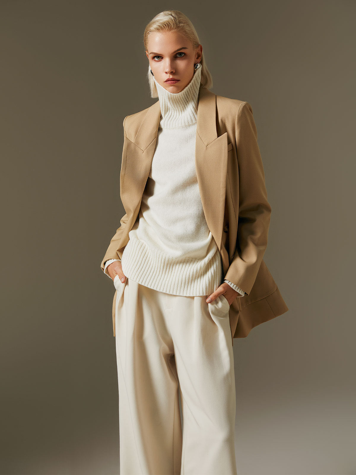 Fashion Simple Wool Suit Jacket Tops