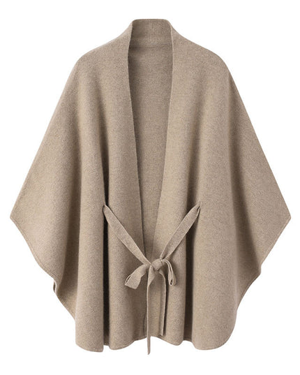 Cashmere Cloak Lace-up Fashionable Outerwear Sweater