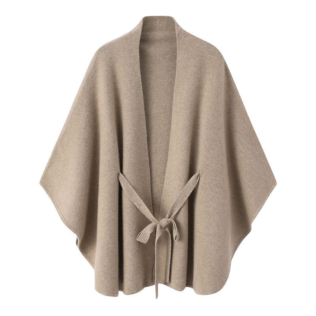 Cashmere Cloak Lace-up Fashionable Outerwear Sweater
