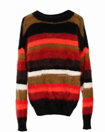 Christmas Loose Color Matching Sweater With Scarf