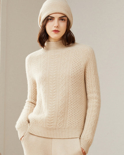 Cashmere Twisted Half Turtleneck Thickened Sweater