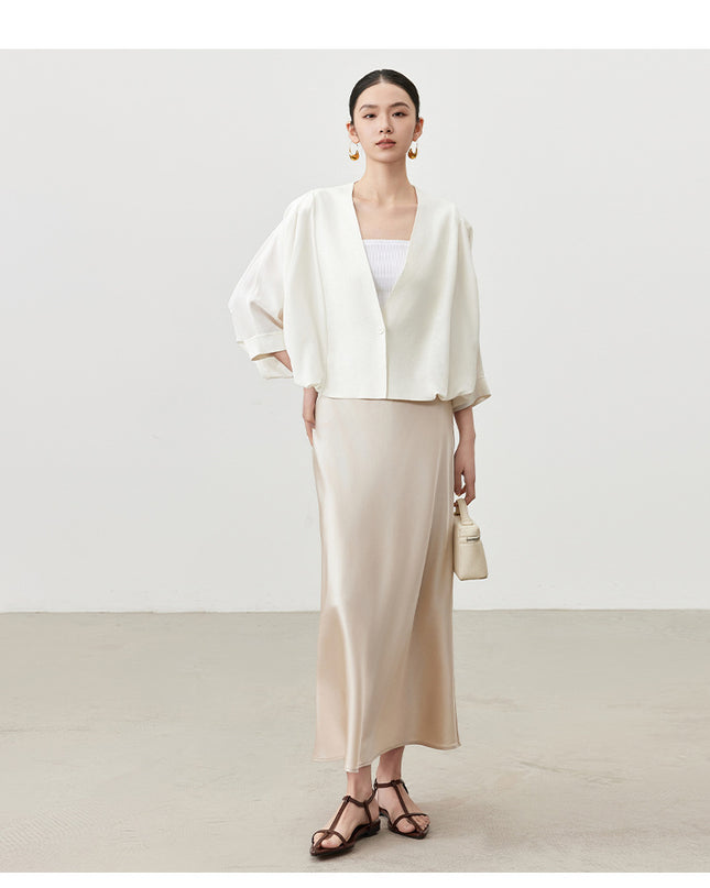 Women's Fashionable Silk High Waist Hip Skirt