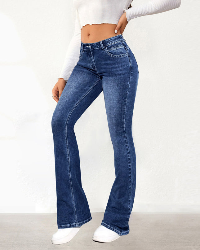 Women's Stretch Pants Denim Retro Washed