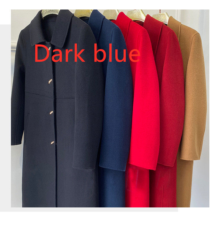 High woven double-sided cashmere coat