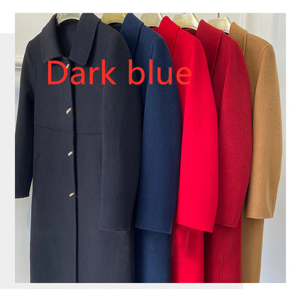 High woven double-sided cashmere coat