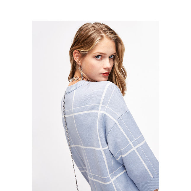 Loose small fragrance style pullover sweater