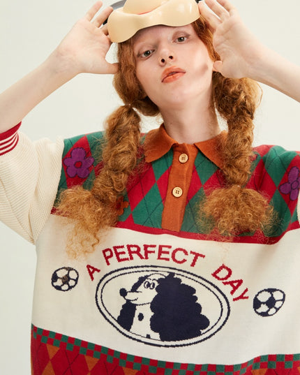 Women's Color Matching Padded Warm Sweater