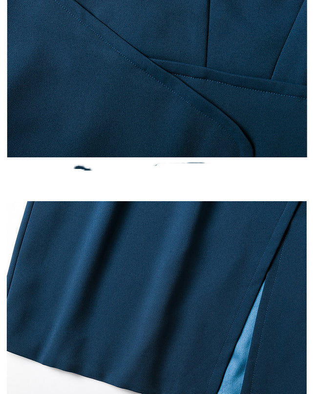 Formal Temperament Elegant And Intellectual Mid-sleeve Red Dress