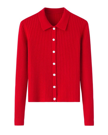 Early Autumn French Top Women's Cashmere Short Lapels Knitted Cardigan