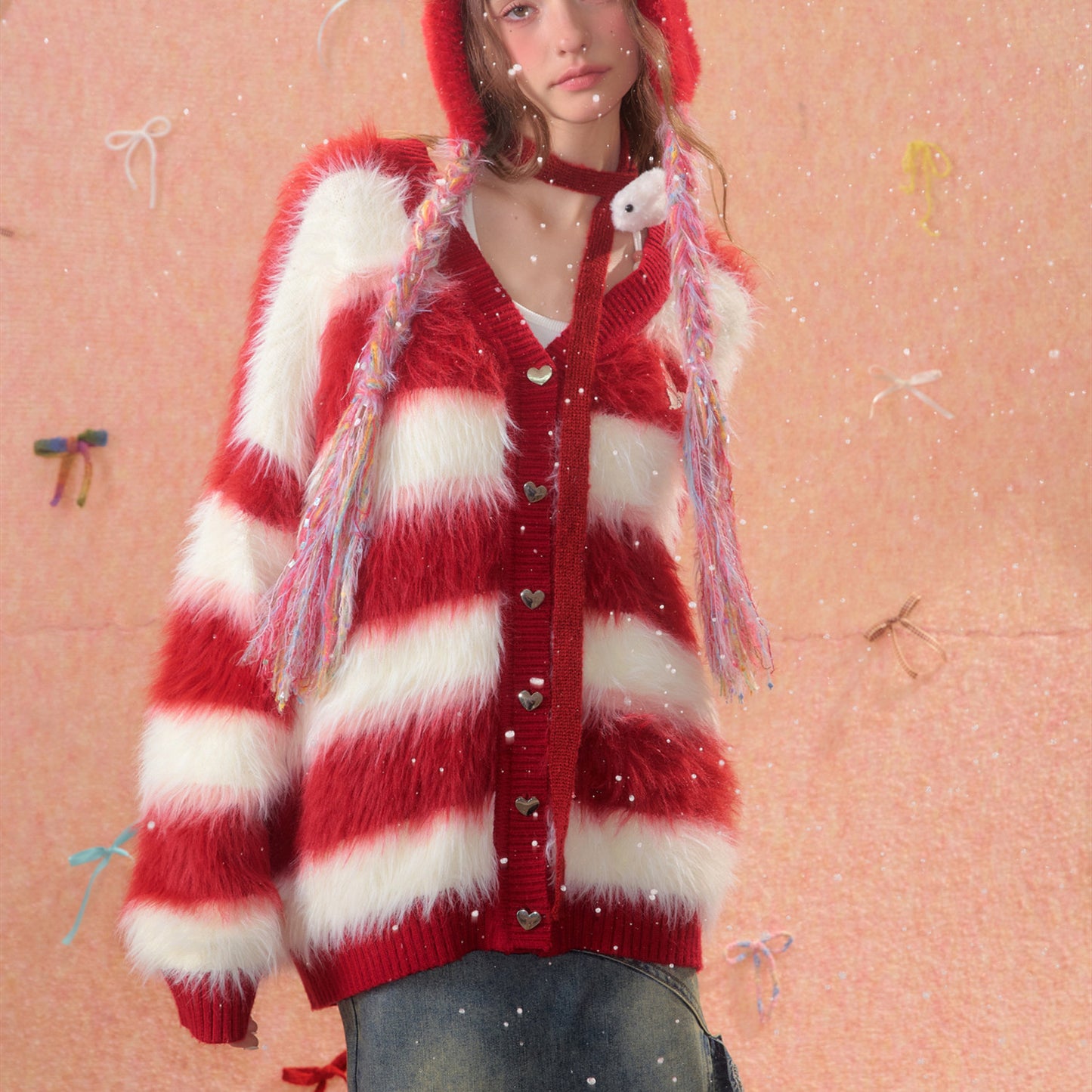 Red Dress With Christmas Stripes