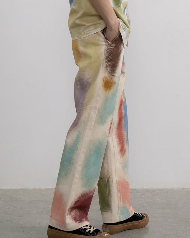 Ladies Fashion Straight Loose Hand Painted Painted Trousers