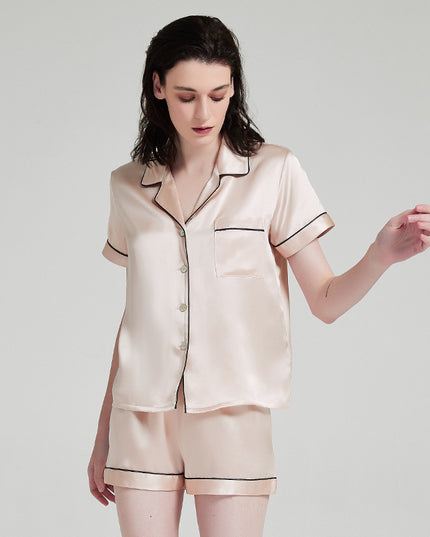 Women's Silk Short Sleeved Shorts Pajama Suit Christmas gift