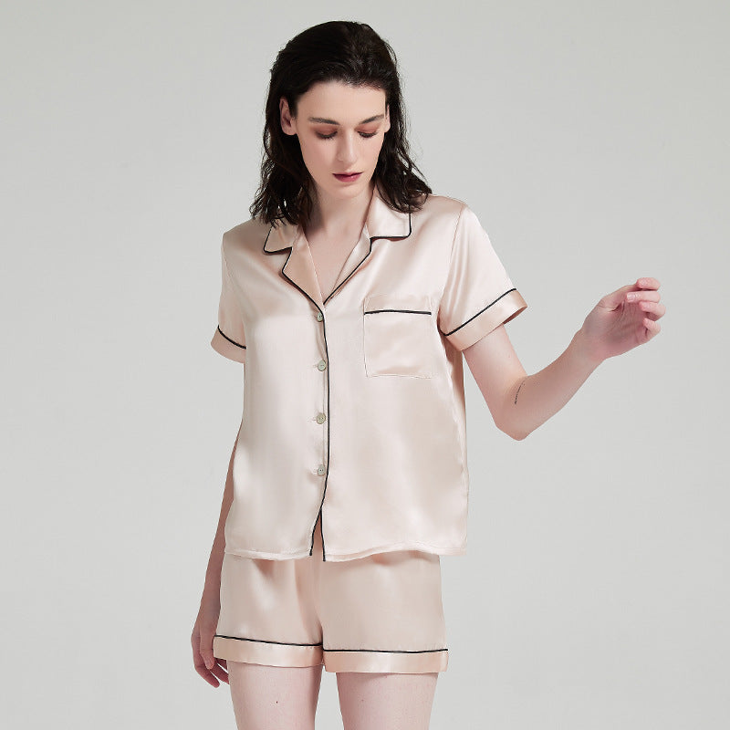 Women's Silk Short Sleeved Shorts Pajama Suit Christmas gift
