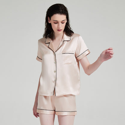 Women's Silk Short Sleeved Shorts Pajama Suit Christmas gift