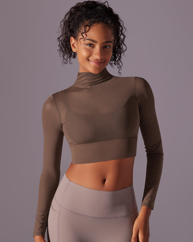 Mesh Yoga Clothes Long Sleeve Quick-drying Workout Clothes Top For Women