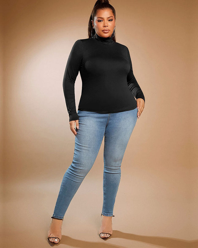 Slim Fit Slimming High Collar Inner Wear Blouse