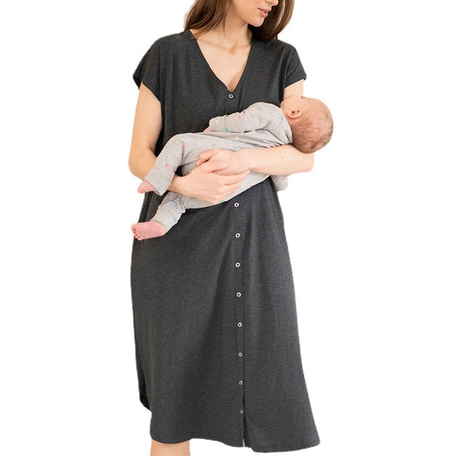 Pregnant Women Maternity Nursing Clothes Back Buckle Hospital