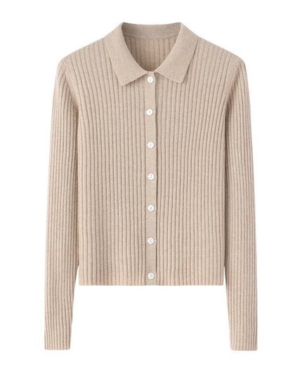 Early Autumn French Top Women's Cashmere Short Lapels Knitted Cardigan