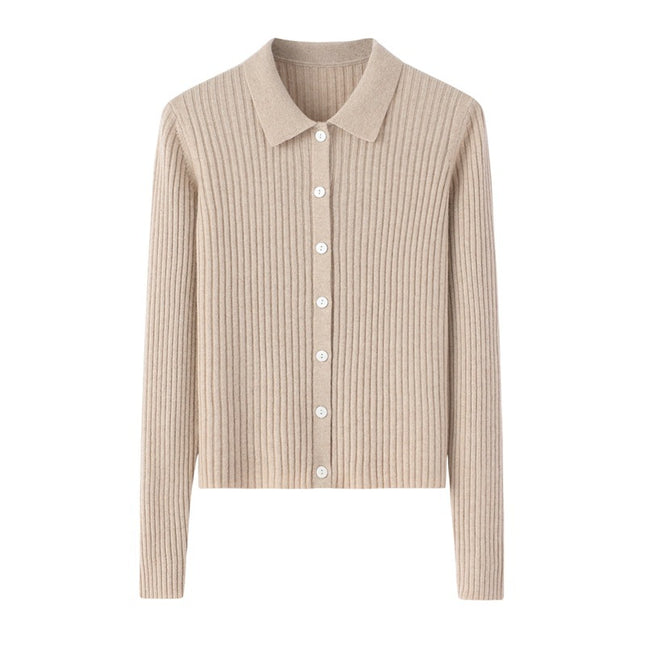 Early Autumn French Top Women's Cashmere Short Lapels Knitted Cardigan