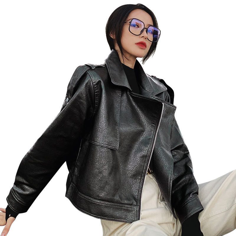 Loose Short Leather Jacket