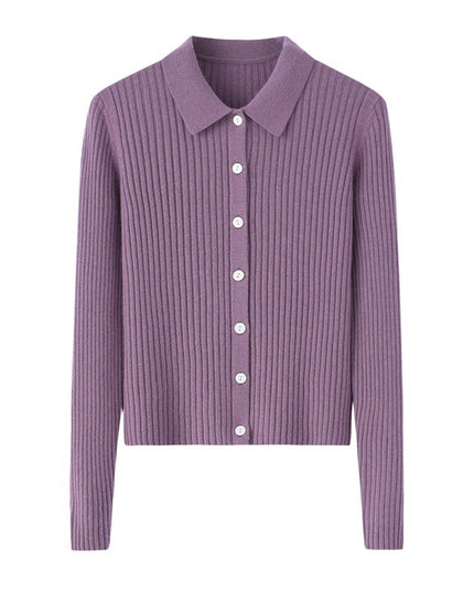 Early Autumn French Top Women's Cashmere Short Lapels Knitted Cardigan