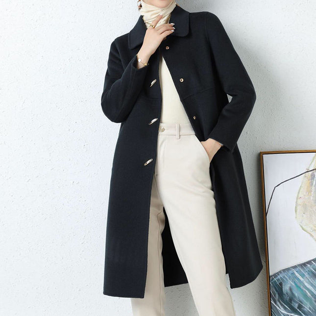 High woven double-sided cashmere coat