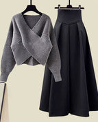 Gray Sweater Black Dress