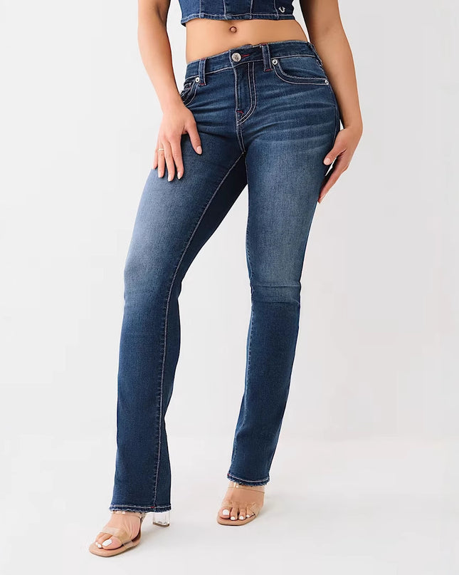 Vintage Gothic Fashion Embroidered Casual Jeans High Waist