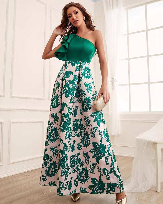 Elegant Digital Printing Dress Women