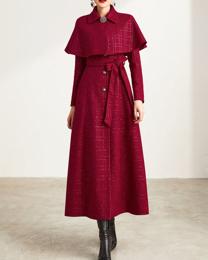 Temperament Slim Slim Medium-length To Ankle Cape Coat