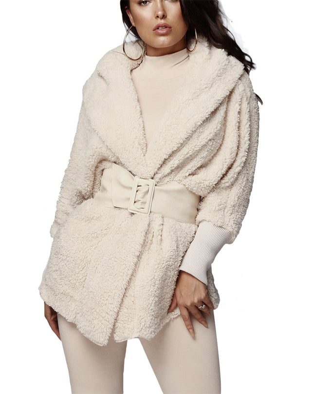 Adogirl Women Fleece Plush Casual Two Piece Set Long Sleeve Hooded Cardigan Coat Autumn Winter Outwear  Shorts Fashion Outfits