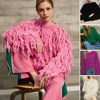 Loose-fitting Tassel Fashion Casual Top Sweater