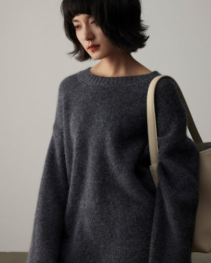 Pure Cashmere Wide Sweater Pullover Women's Thick